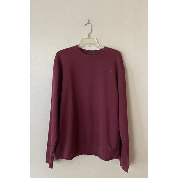 Lole Men’s Burgundy Sweatshirt Size Large Pullover Sweater Ribbed Trim - Picture 1 of 7